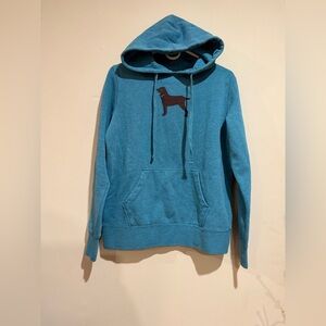 The Black Dog Teal Hoodie with Dog Design
